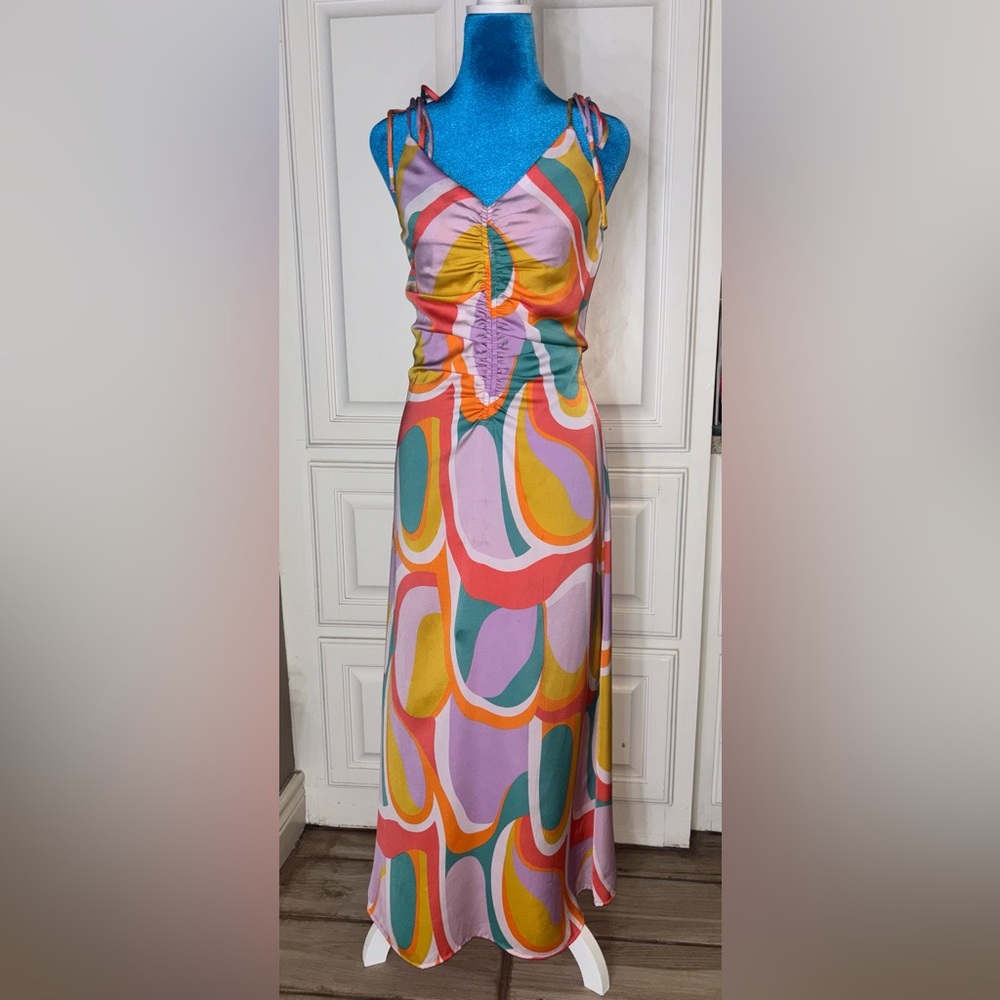 Skies Are Blue Lavender and Orange Swirl Sundress